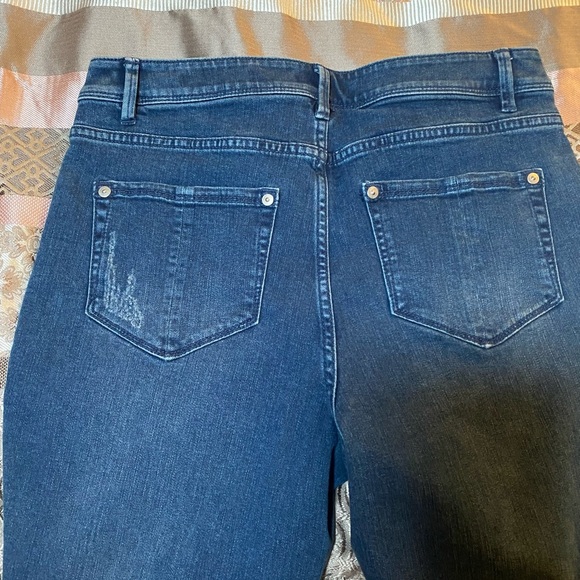 J Jill Denim Kick Flare Ankle Raw Hem Jeans size 8p - Picture 3 of 13